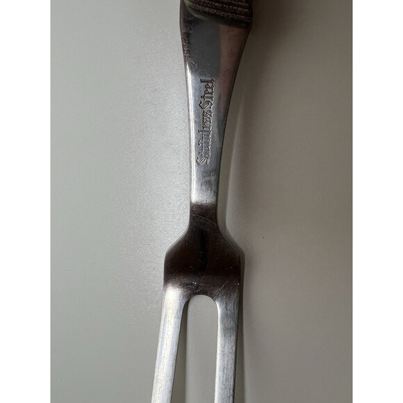 Interpur Stainless Vintage MCM Carving Fork With Wood Handle - Picture 2 of 4